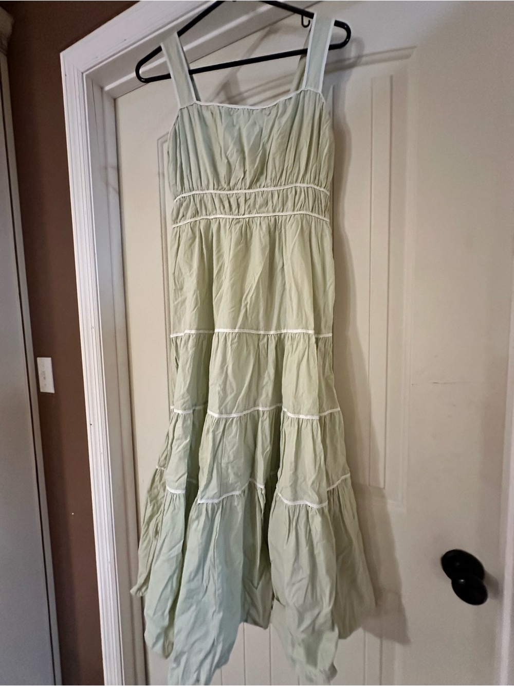 Heyson Soft Sage Tiered Maxi Dress with Wide Straps